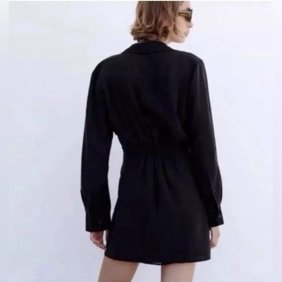 Zara Black Wrap Mini Dress with V-neckline. Size XS - Picture 14 of 17
